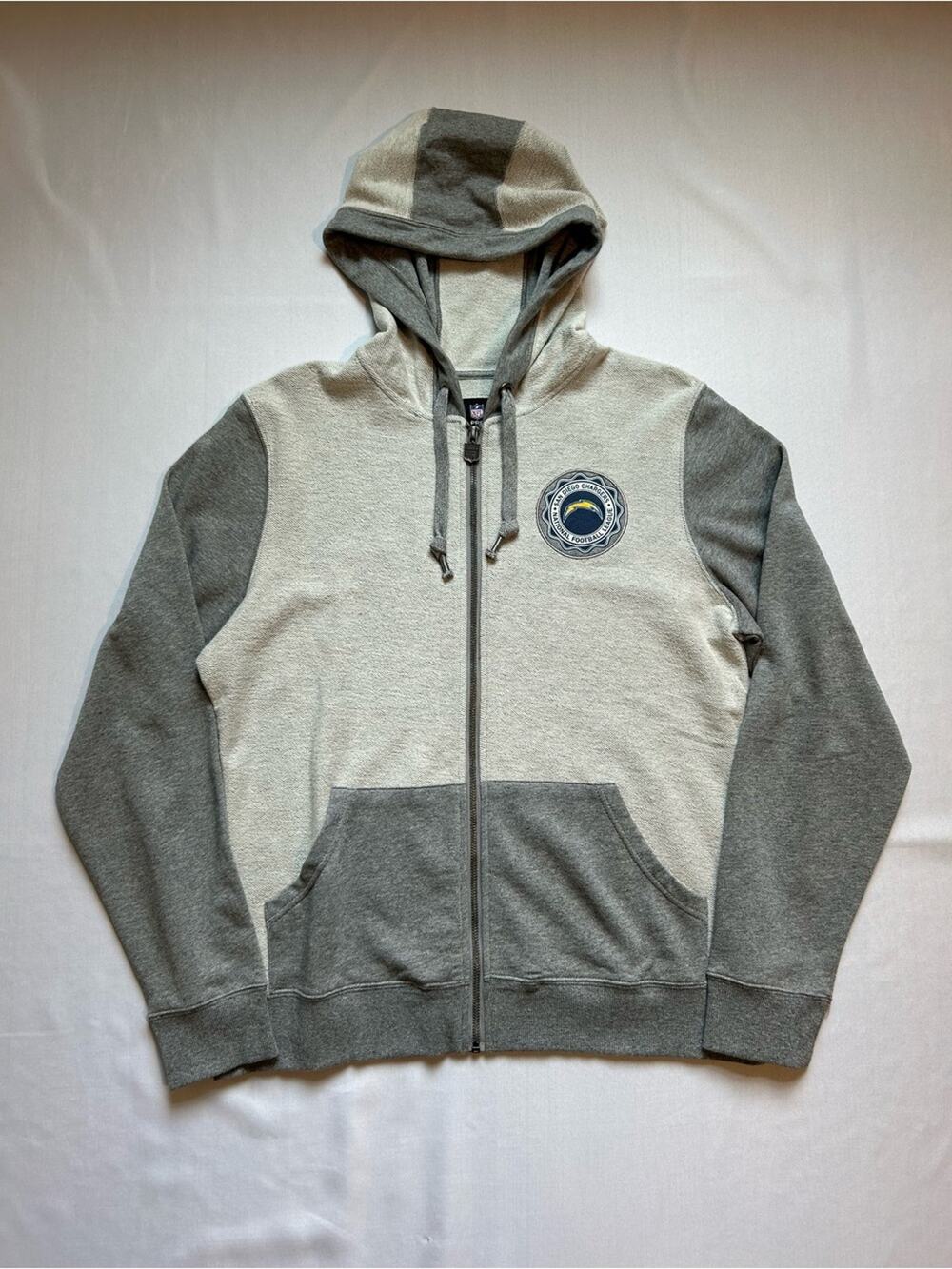 NFL Pro Line San Diego Chargers Full Zip Hooded Sweater Grey Medium